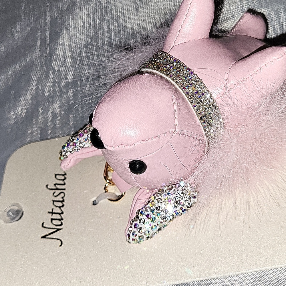 Matasha Sparkly Dog Keychain Bag Charm Bnwt Te Rt TL M